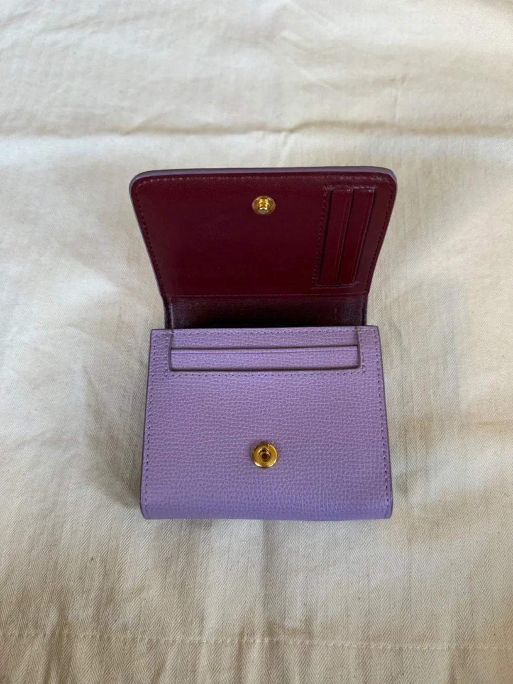 Mulberry - Small Continental French Purse - Purple Classic Grain